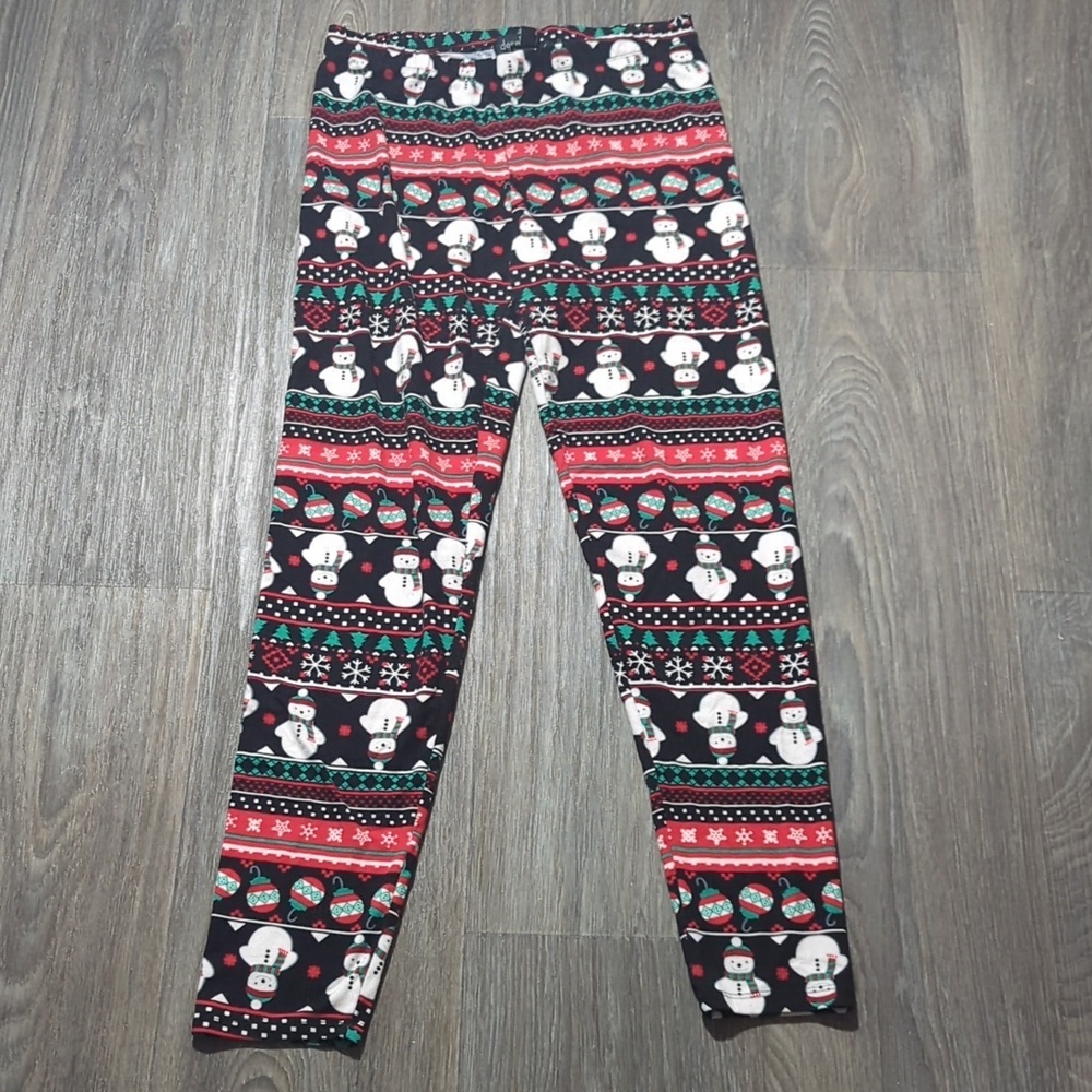 ❤️5/$25Festive Women Leggings - Black and Red